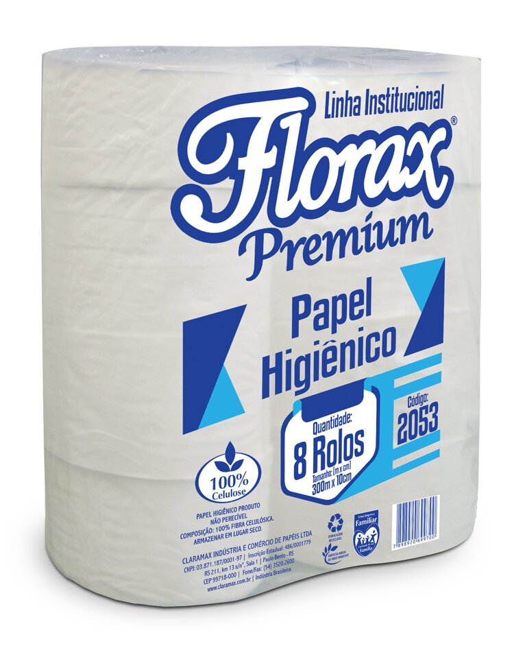 Papel Higiênico Rolão 8x300m Florax Premium