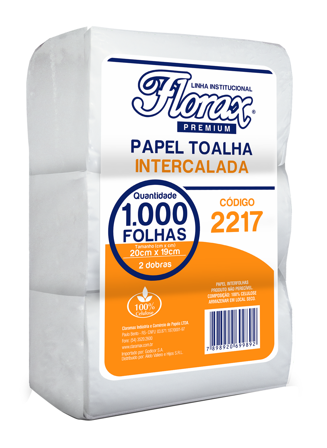 Papel Toalha Interfolha 20x19cm c/ 1.000 Florax Premium