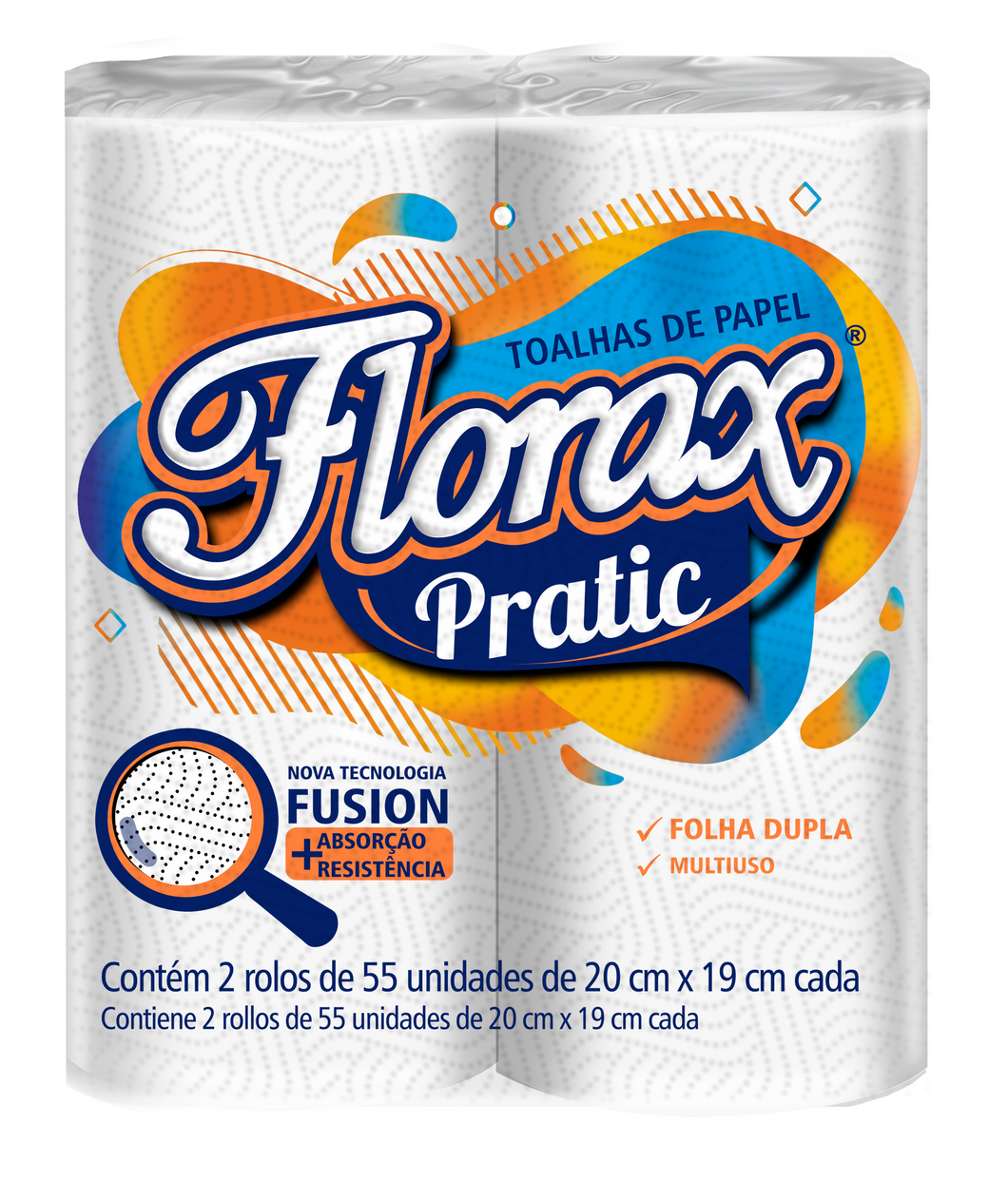Papel Toalha Cozinha 2x22x19cm c/ 110 Florax Pratic