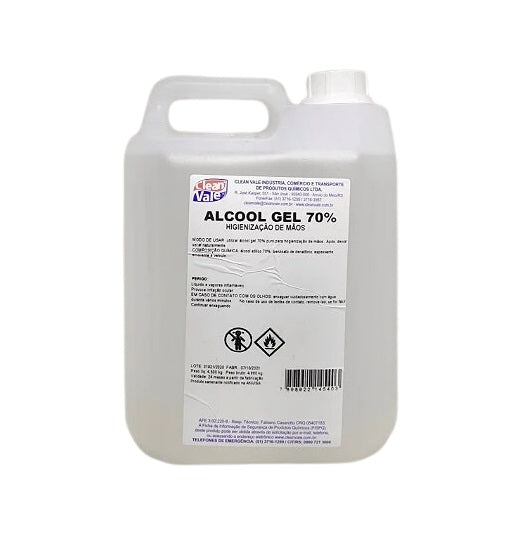 Álcool Gel Clean Vale 70% 5 Litros