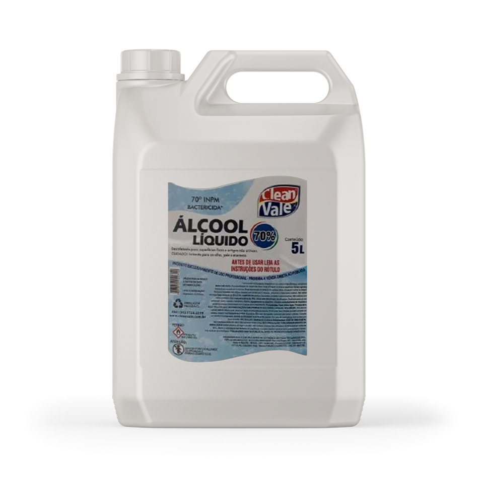 Álcool Líquido 70° 5L Clean Vale