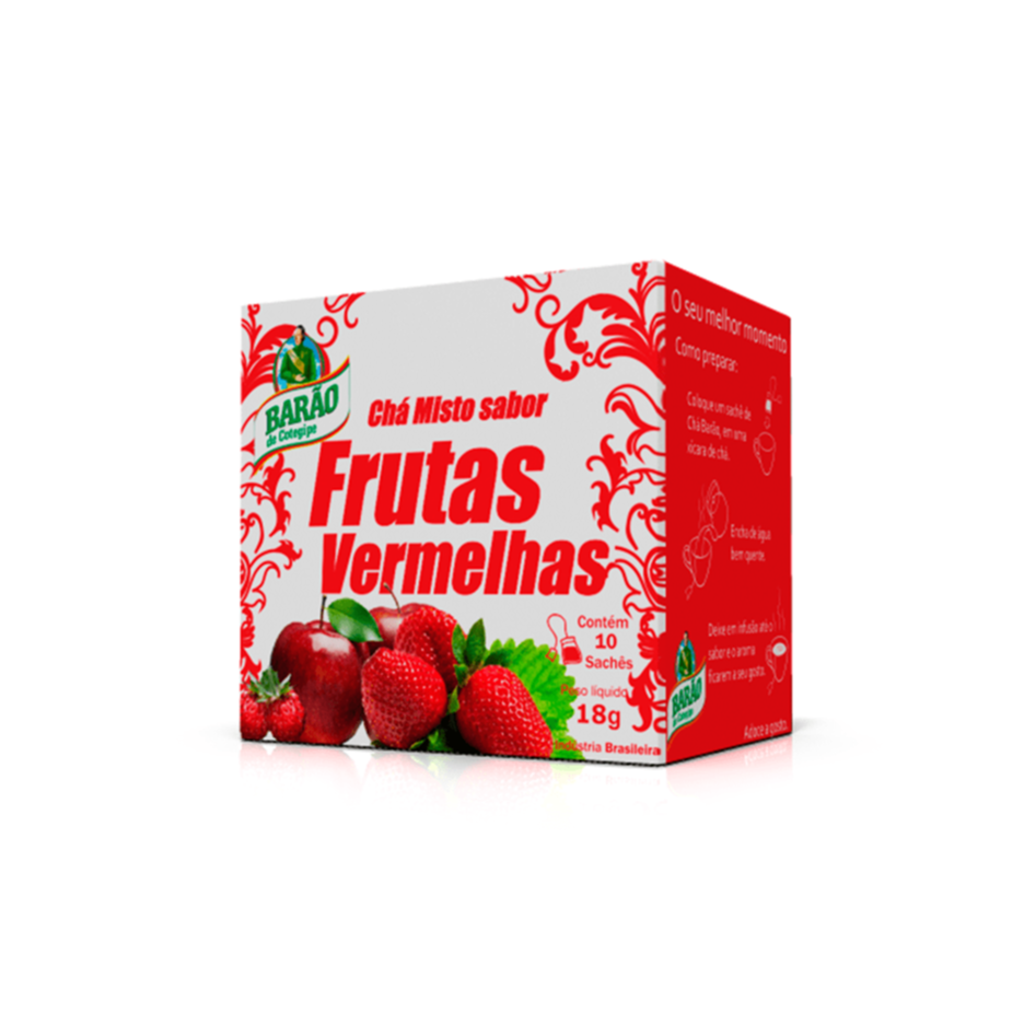 Chá Frutas Vermelhas 13g c/ 10 BARÃO
