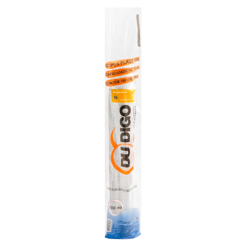 Copo Descartável PS 180ml c/ 100 DUDIGO