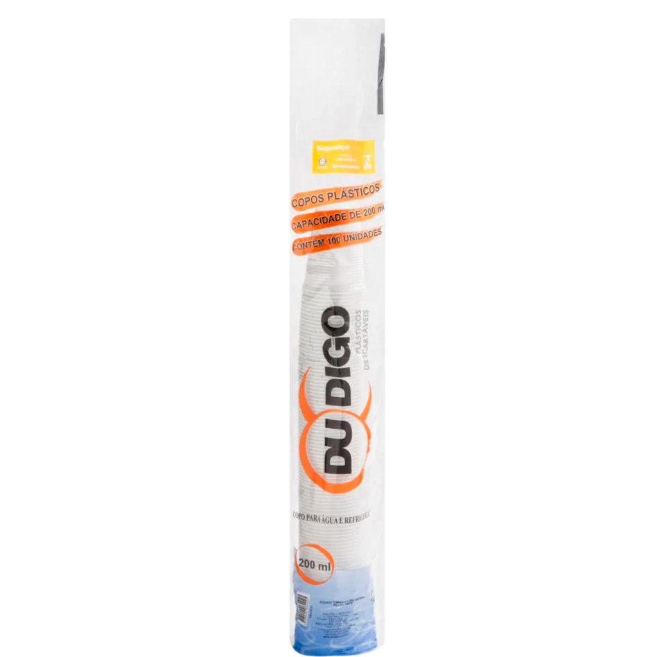 Copo Descartável PS 200ml c/ 100 DUDIGO