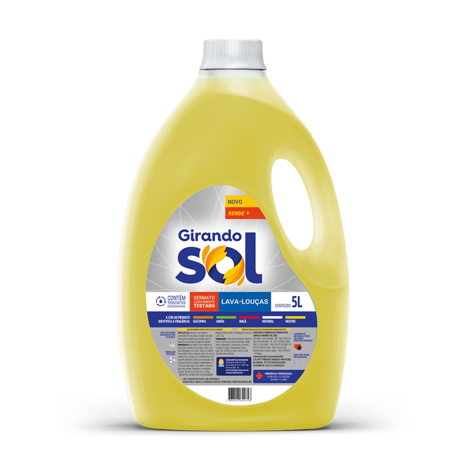 Detergente Lava Louça 5L Neutro Girando Sol
