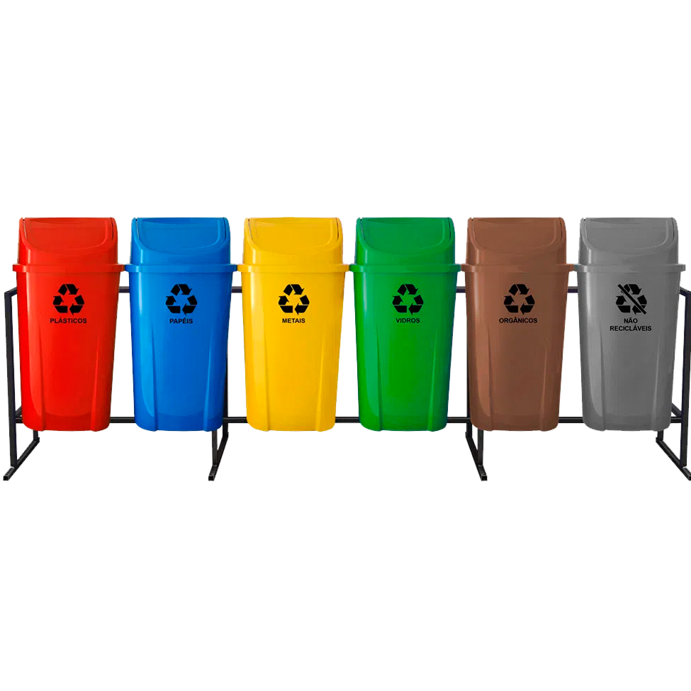 Lixeira Basculante 6X60L Lar Plásticos